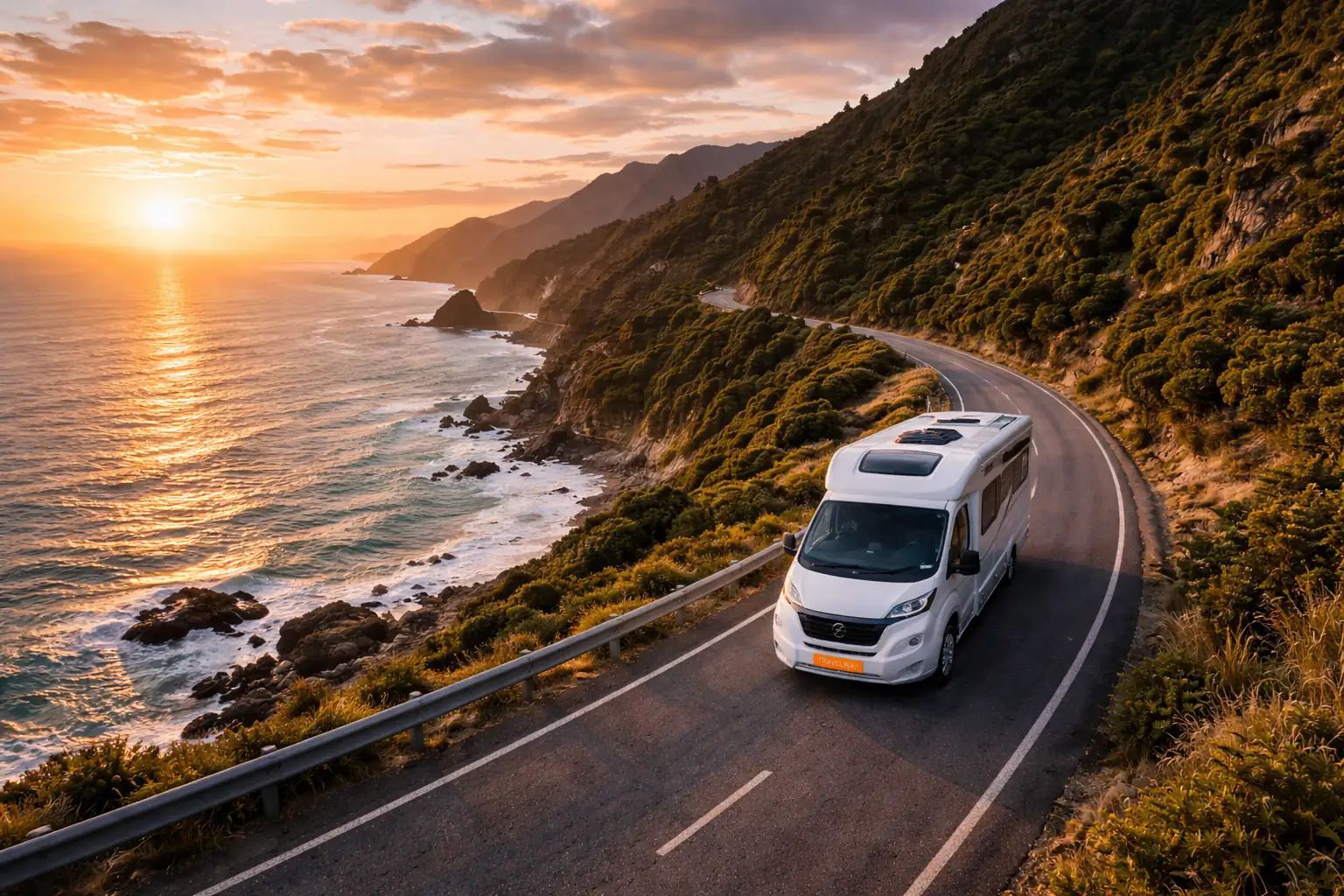 Travelway motorhome overlooking Lake Wānaka, New Zealand