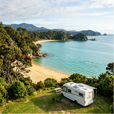 Motorhome by the beach